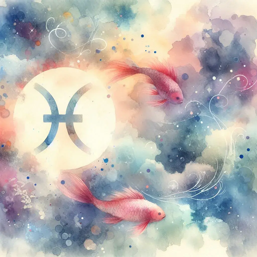 The results of the prompt: "A dreamy Pisces-themed wallpaper with watercolor effects and subtle fish motifs."