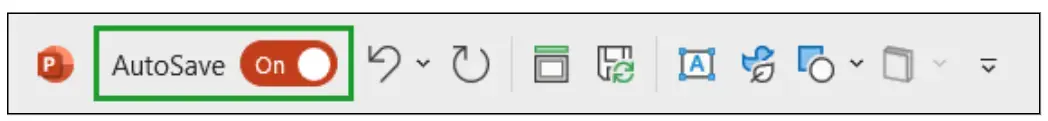 A screenshot of the autosave toggle