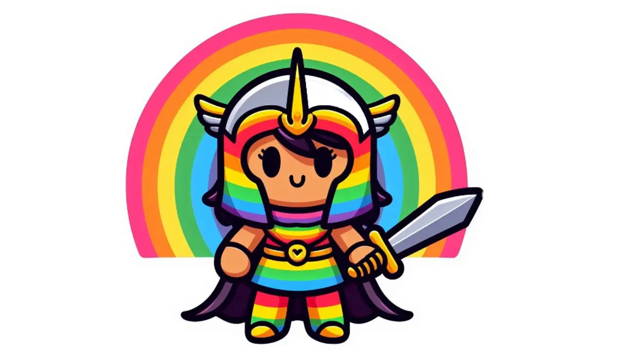 A cute rainbow warrior sticker