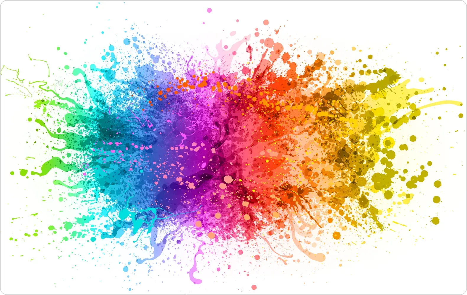 blast of rainbow colors on white background