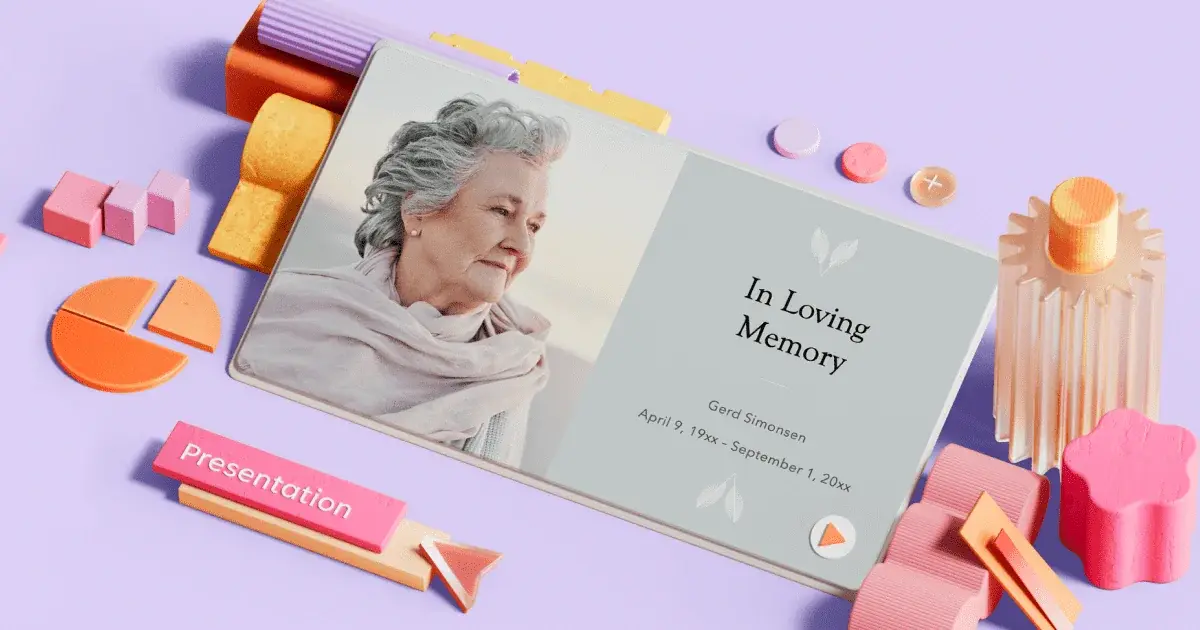 Imagem de memoriais de uma mulher idosa usando um lenço rosa