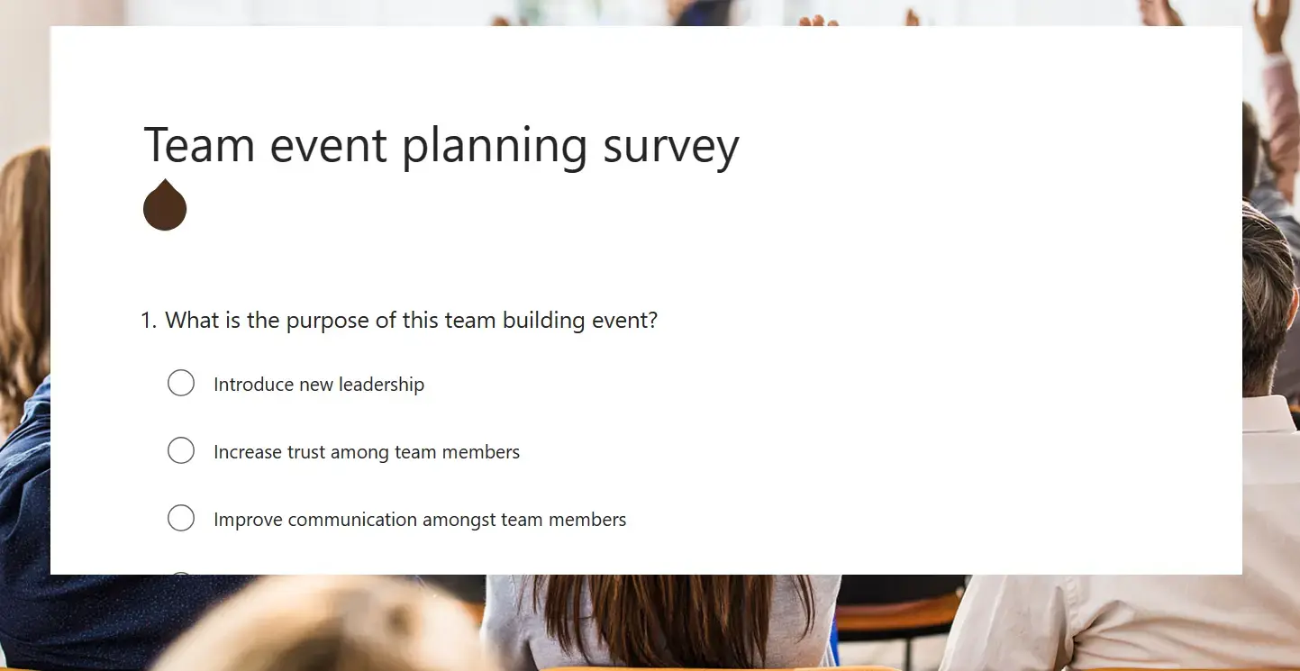 The Event Planning Survey template