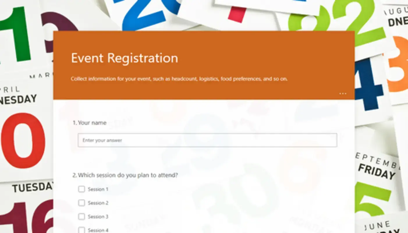 The Event Registration template for Forms