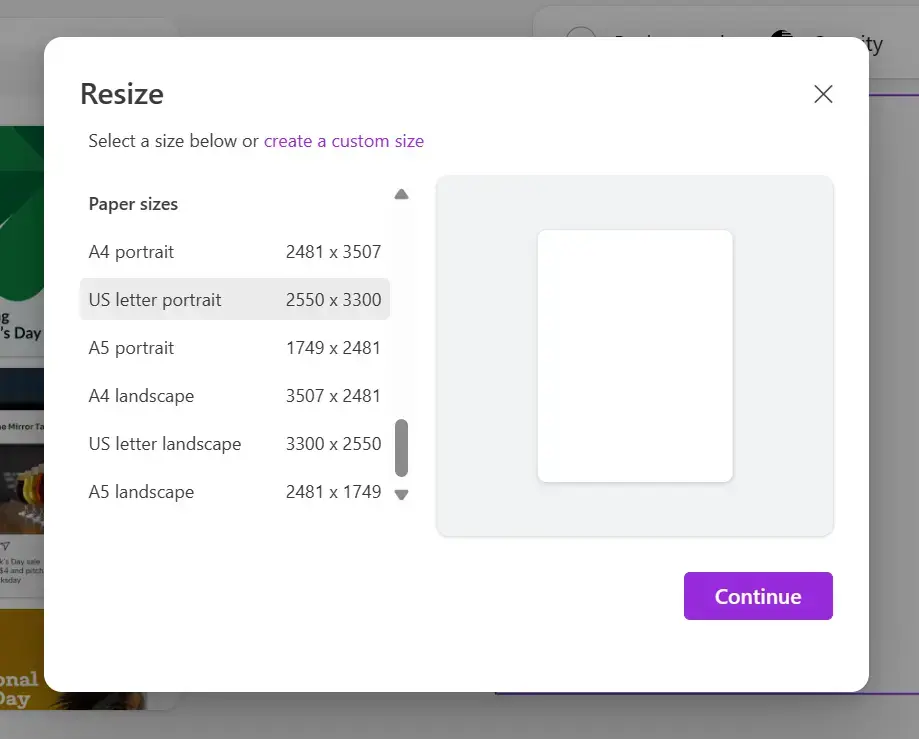 A screenshot of the toolbox in Designer where you can resize the image
