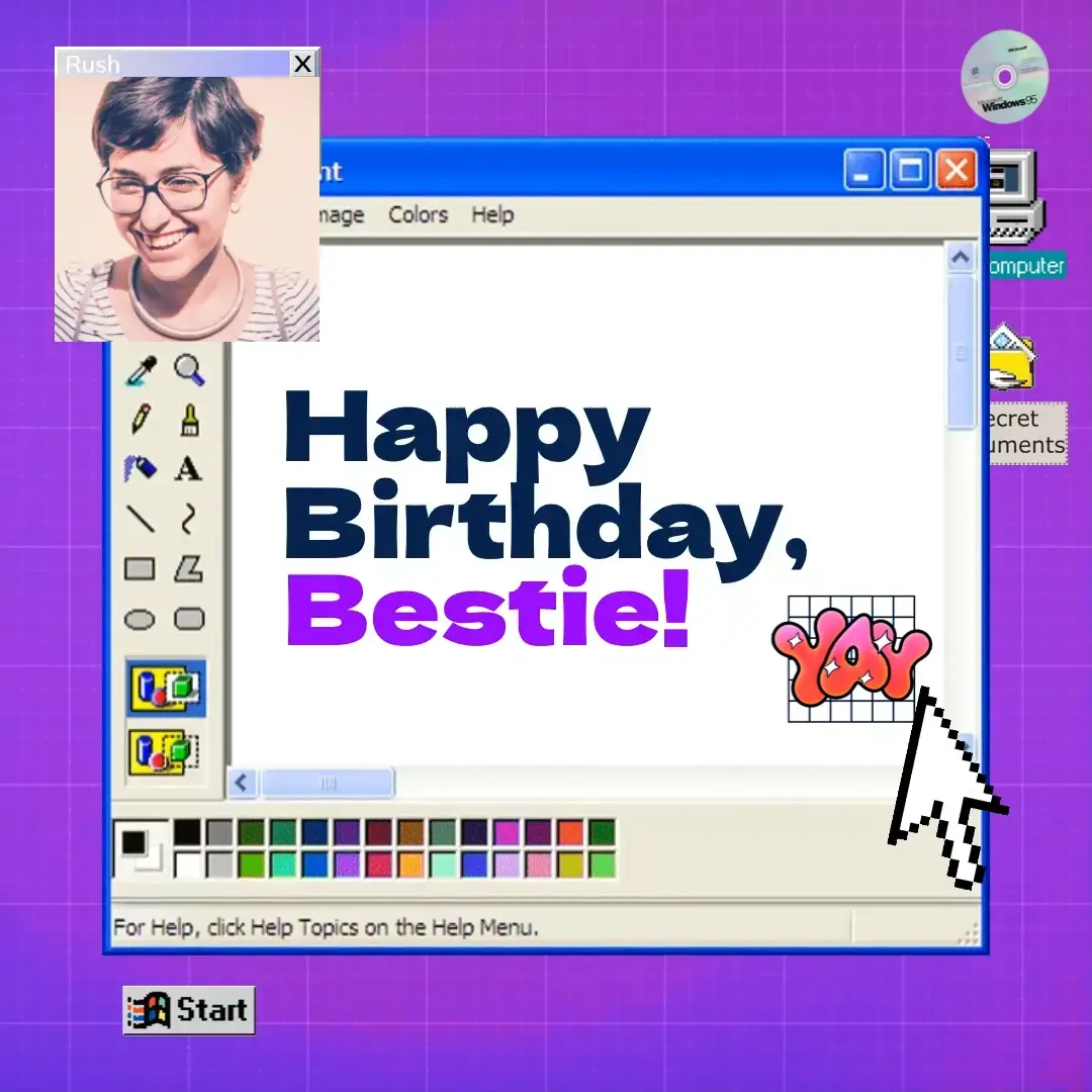 The Y2K Birthday Post template