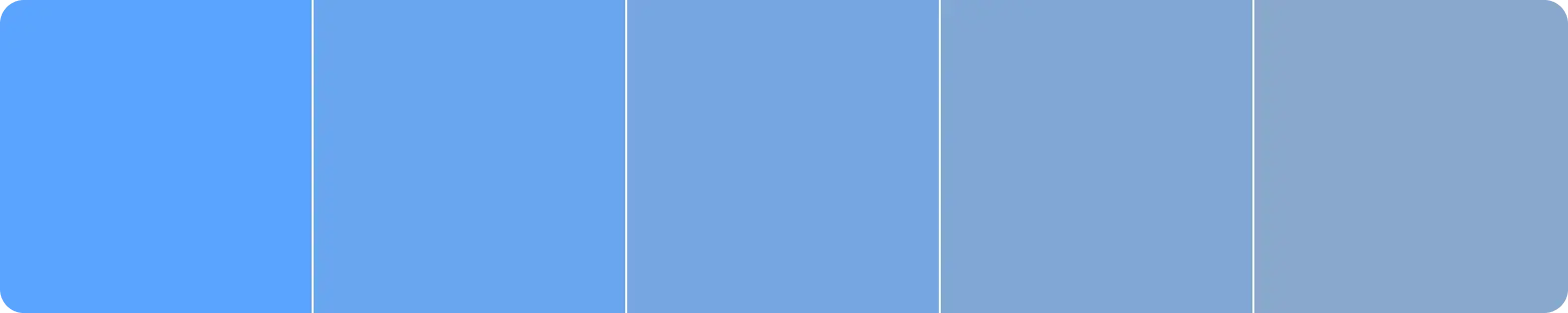 Palette de couleurs montrant différentes tonalités de la même couleur de bleu.