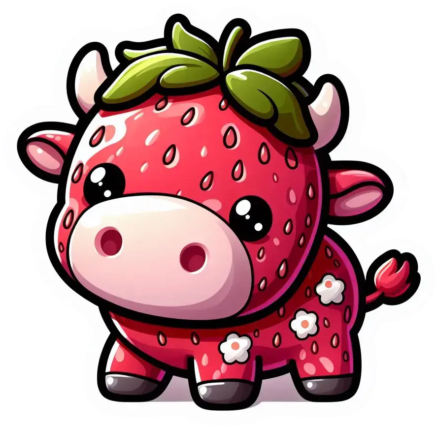 A strawberry cow