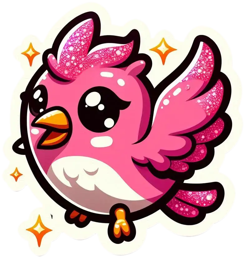 A cartoon glitterbird