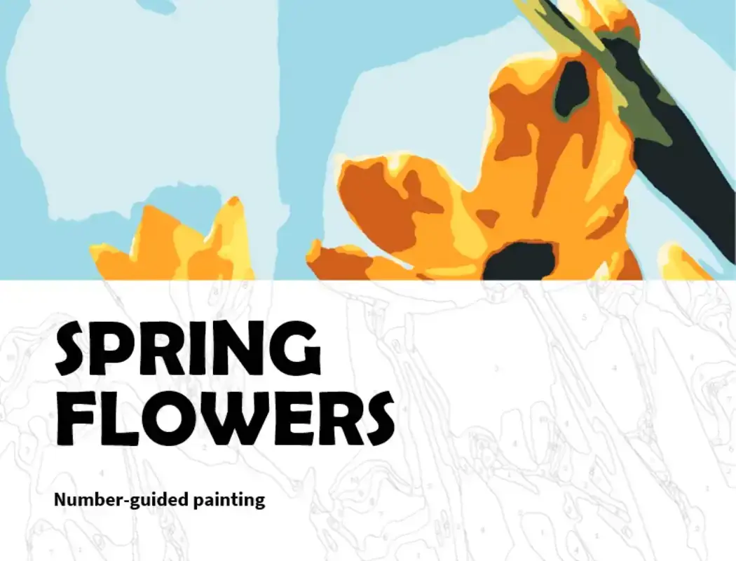 The Flowers paint-by-numbers template for PowerPoint