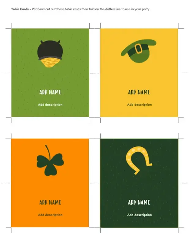The St. Patrick's Day Party Printables template