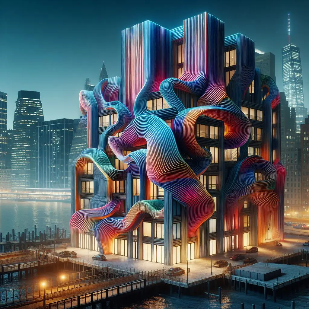 A wavy building in New York