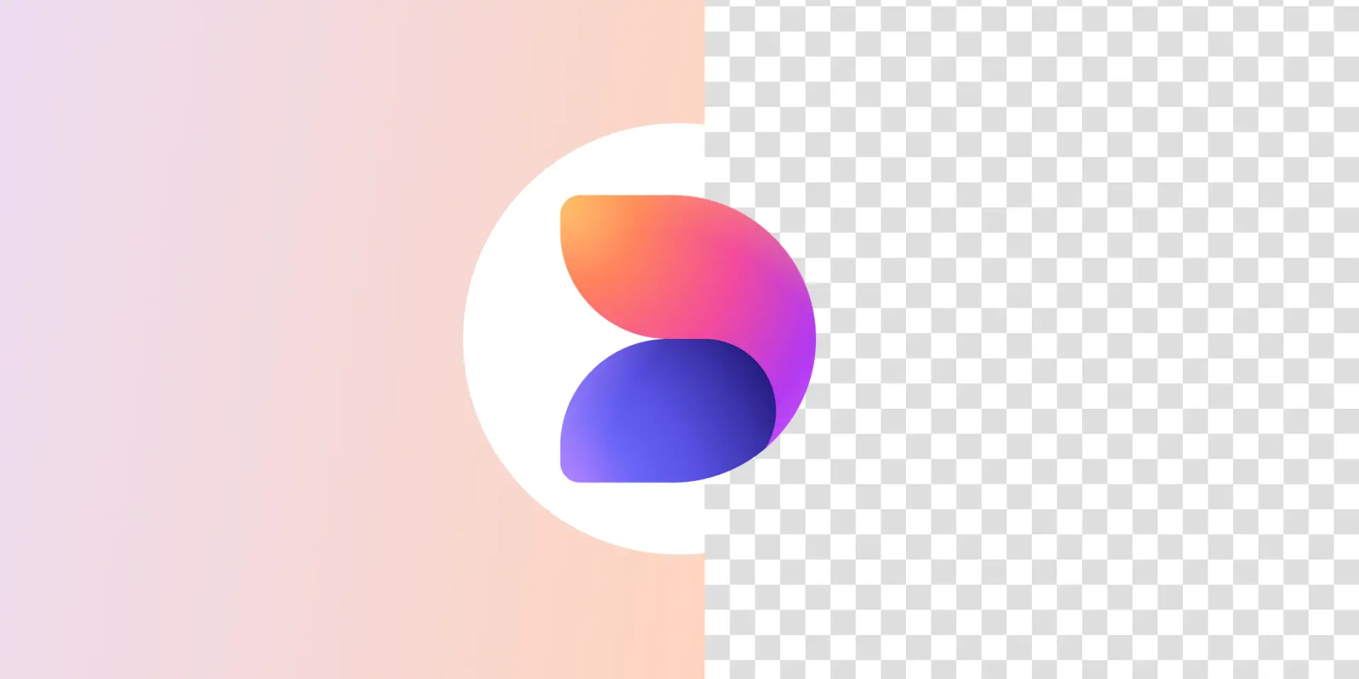A Microsoft Designer logo in a white circle set on a background that's peach on one side and checkered on the other. 