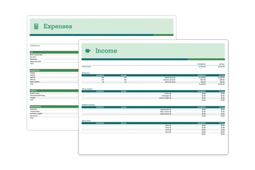 presentation in excel template