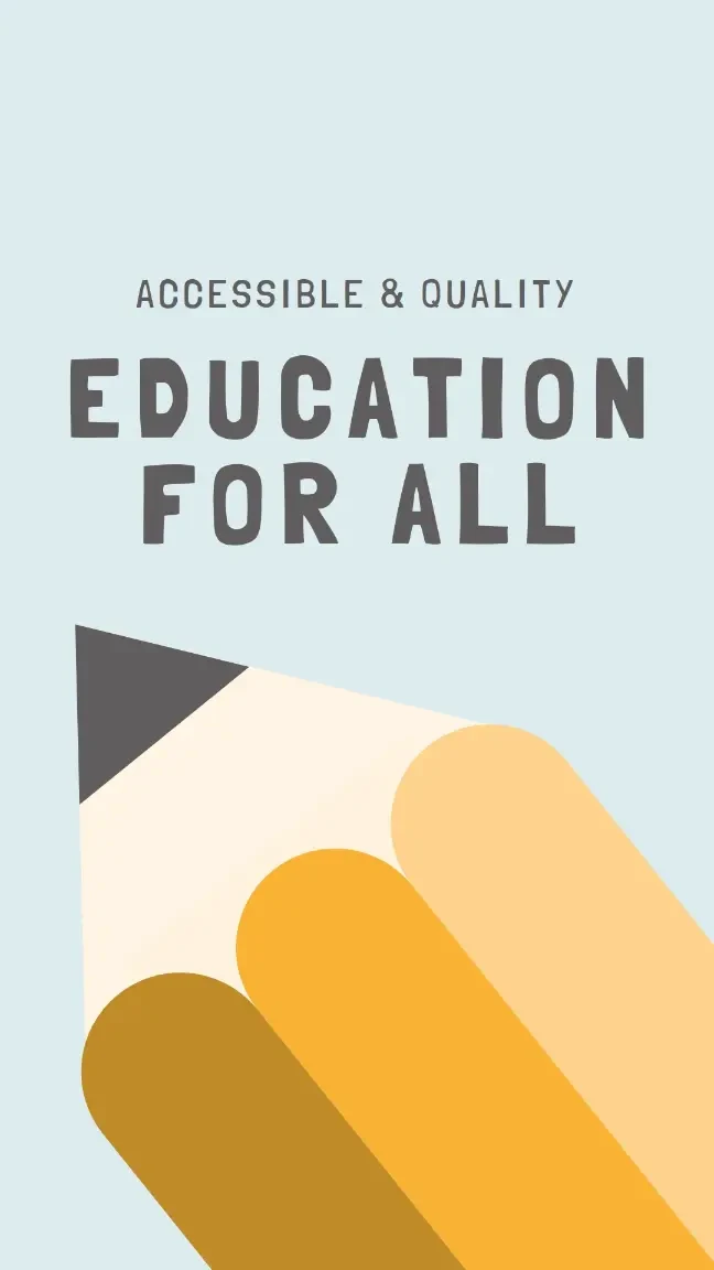 Education for all Blue Whimsical Color Block