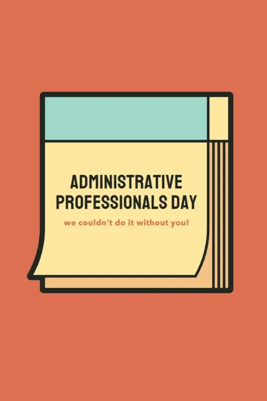 Noted: Administrative Professionals Day orange modern-color-block