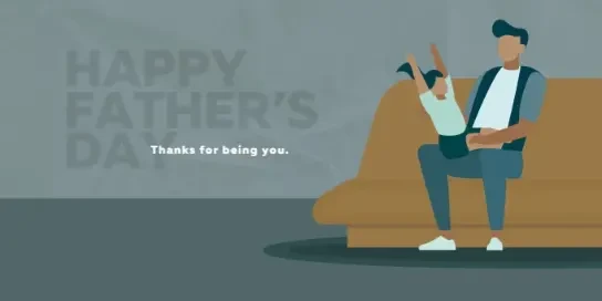Happy Father's Day blue modern-color-block