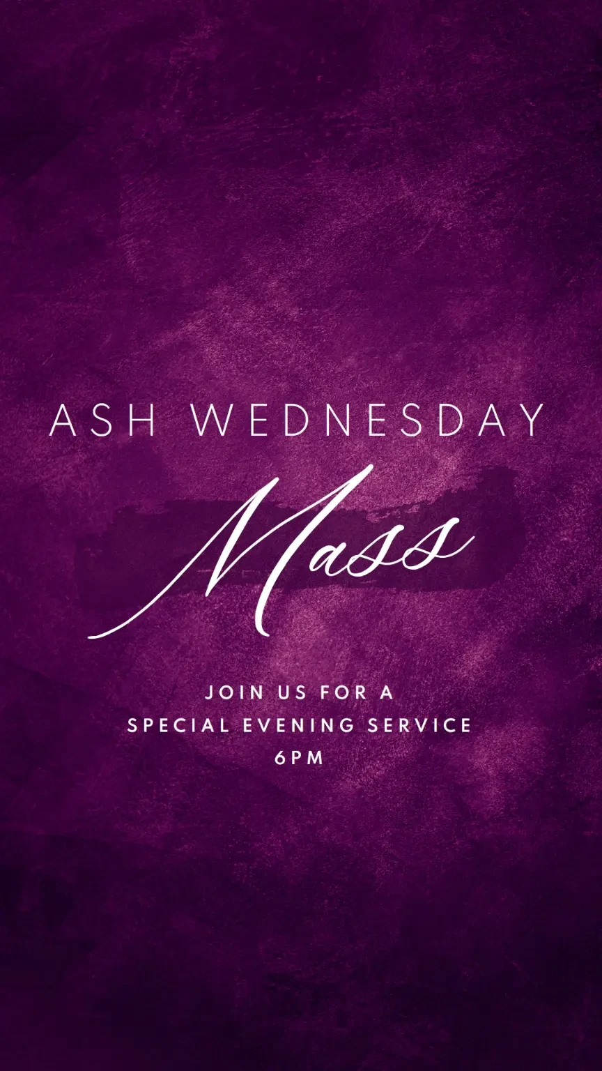 Ash Wednesday Mass purple modern-simple