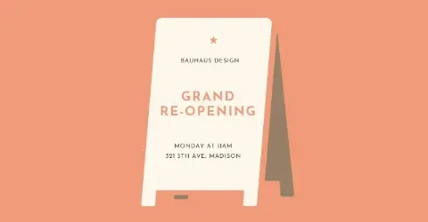 Reopen for business orange modern-simple