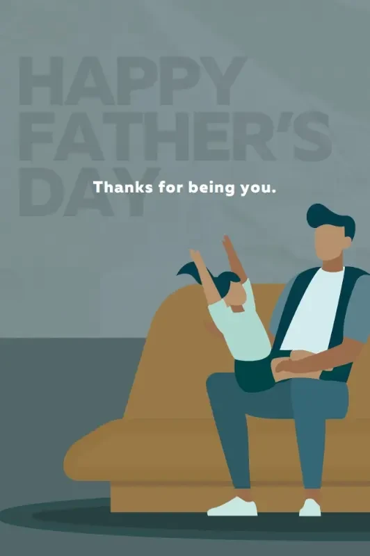 Happy Father's Day blue modern-color-block