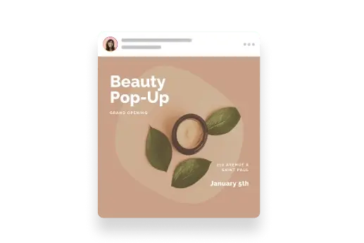 Publicación de Instagram sobre belleza completada 