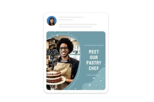 Slutförd inlägg på Linkedin för ett bageri