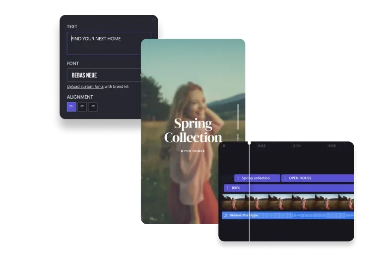 Pavasara kolekcijas TikTok veidne ar video rediģēšanas vadīklām