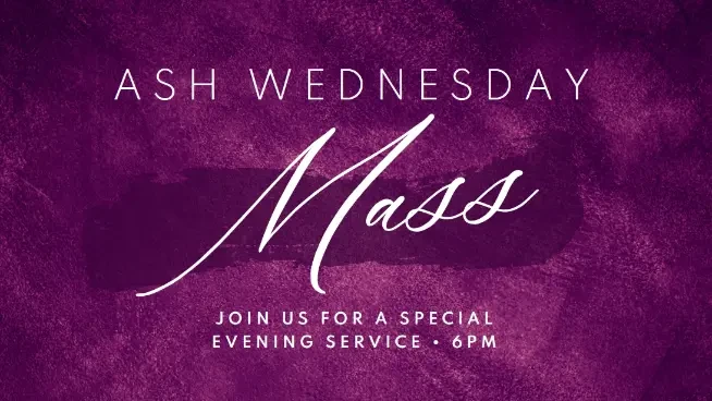 Ash Wednesday Mass purple modern-simple