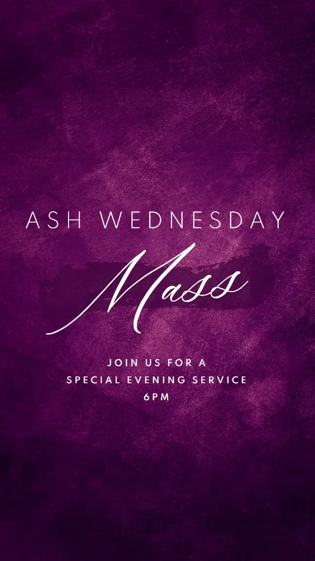 Ash Wednesday Mass purple modern-simple