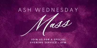 Ash Wednesday Mass purple modern-simple