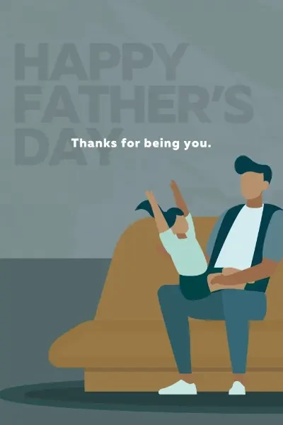 Happy Father's Day blue modern-color-block