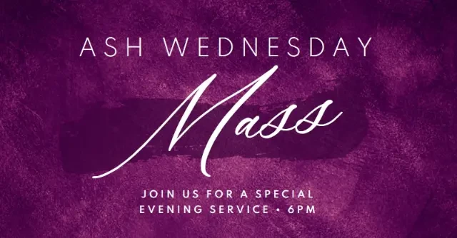 Ash Wednesday Mass purple modern-simple