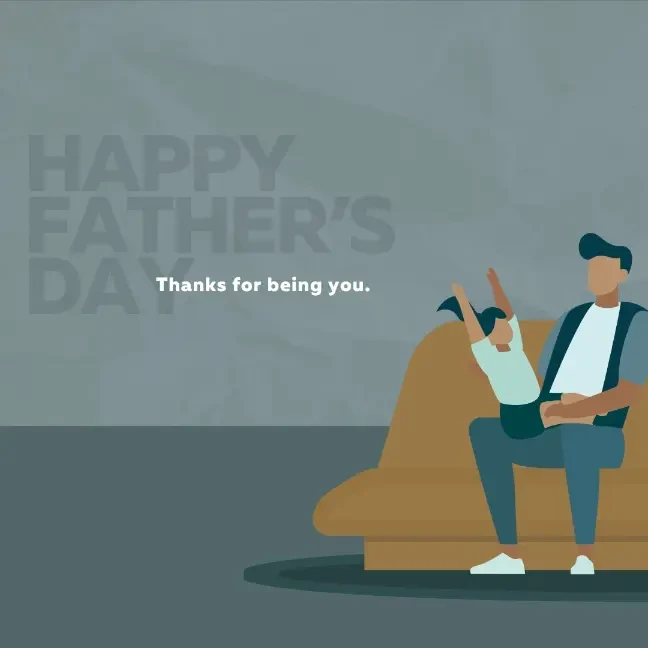 Happy Father's Day blue modern-color-block