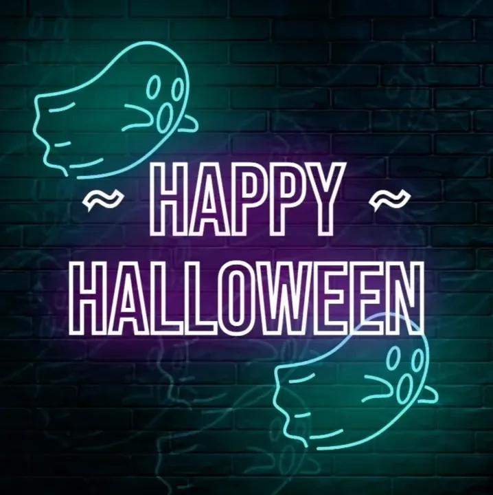 Happy Halloween neon greeting Happy Halloween neon greeting