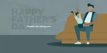 Happy Father's Day blue modern-color-block