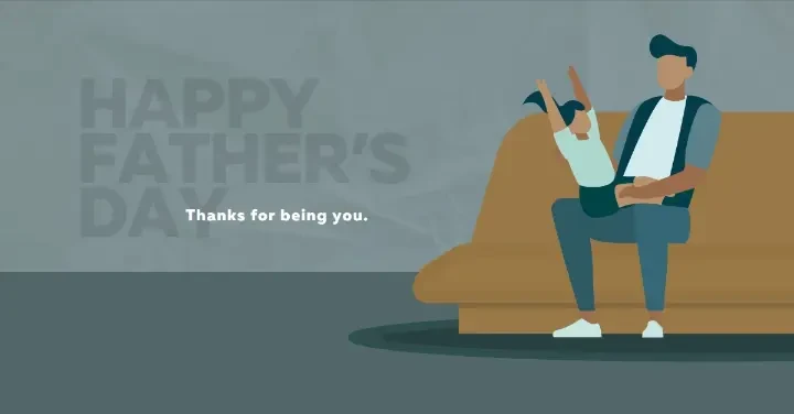 Happy Father's Day blue modern-color-block