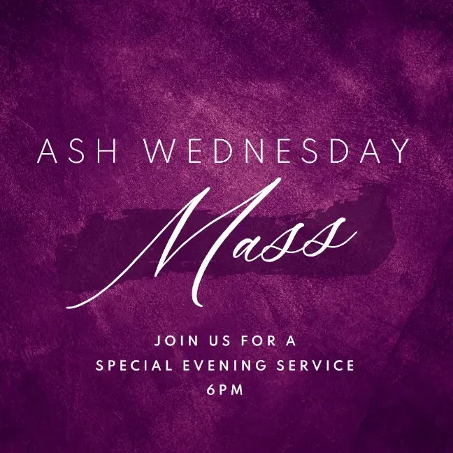 Ash Wednesday Mass purple modern-simple