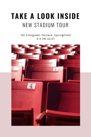title Red Modern Simple TAKE A LOOK INSIDE NEW STADIUM TOUR 742 Evergreen Terrace, Springfield 
3-5 PM 10/07