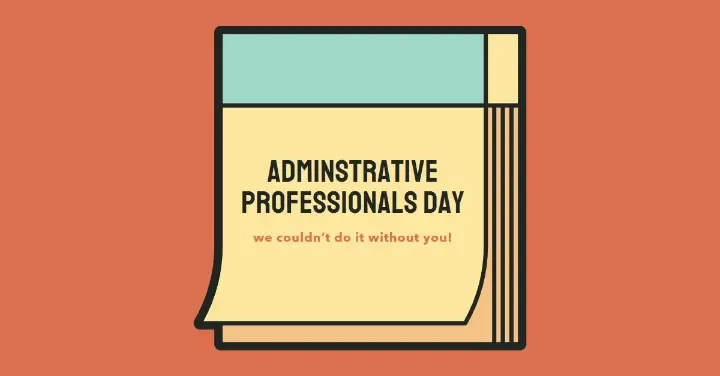 Noted: Administrative Professionals Day orange modern-color-block