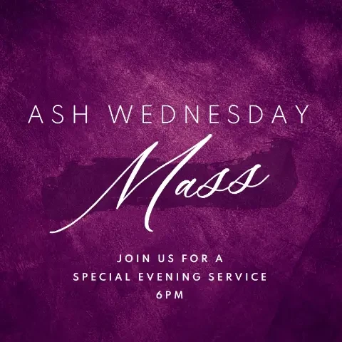 Ash Wednesday Mass purple modern-simple