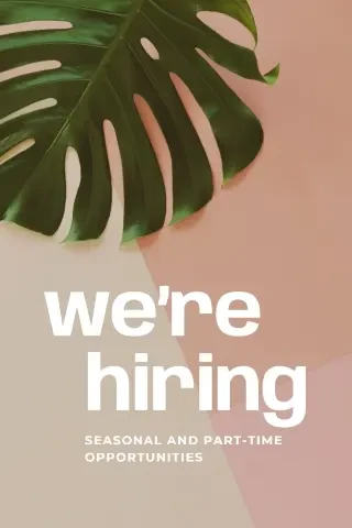 title Black Modern Simple SEASONAL AND PART-TIME OPPORTUNITIES hiring we’re