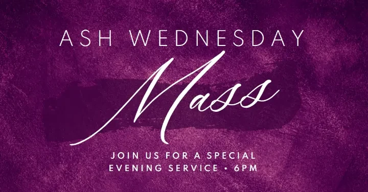 Ash Wednesday Mass purple modern-simple