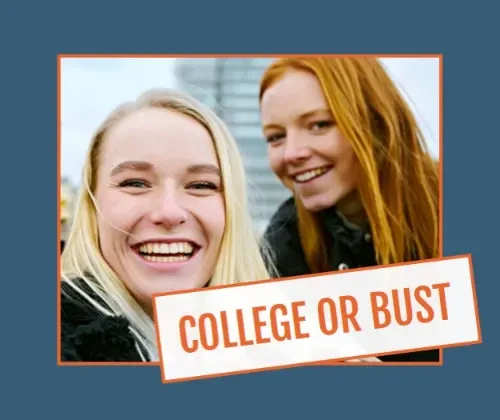 College or bust blue modern-bold