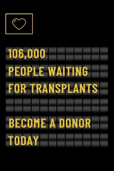 Become an organ donor today Black Modern Bold