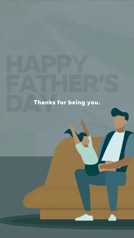 Happy Father's Day blue modern-color-block