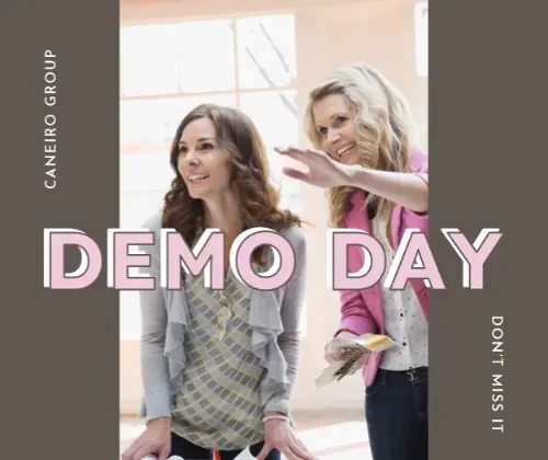 title White Modern Simple DEMO DAY CANEIRO GROUP DON’T MISS IT