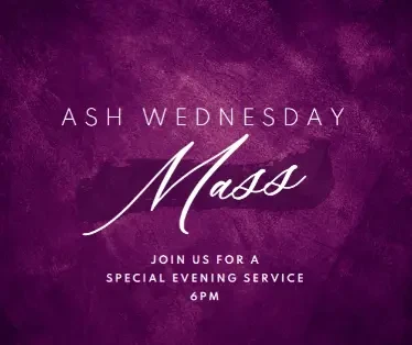 Ash Wednesday Mass purple modern-simple