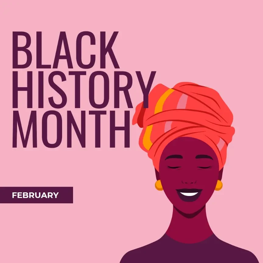 February is Black History Month pink modern-color-block