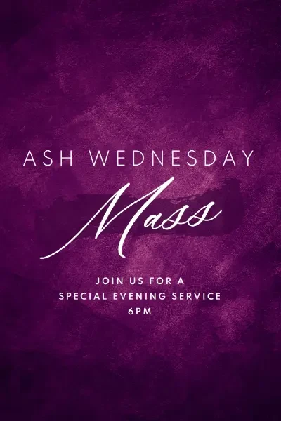 Ash Wednesday Mass purple modern-simple