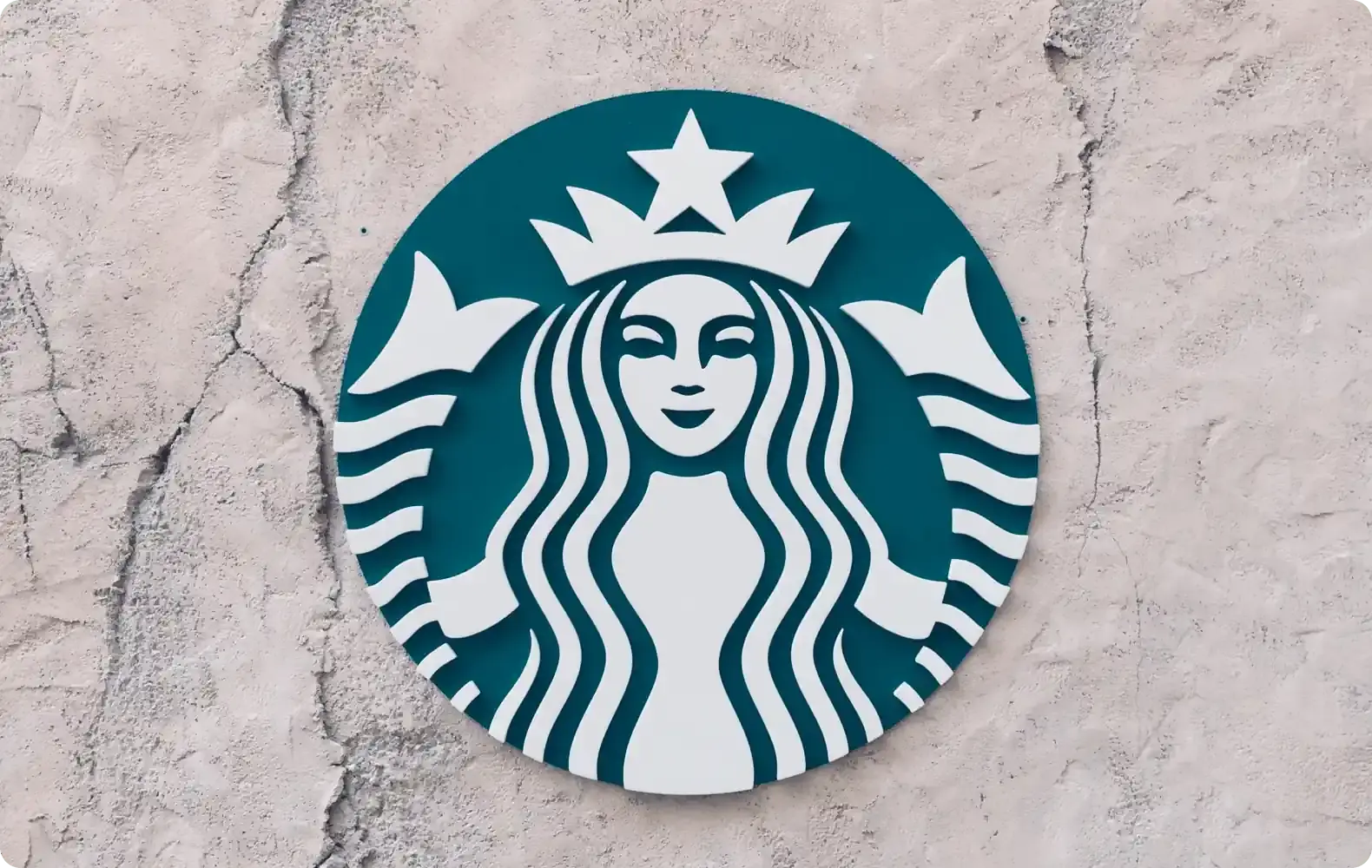 Photograph of the Starbucks logo.