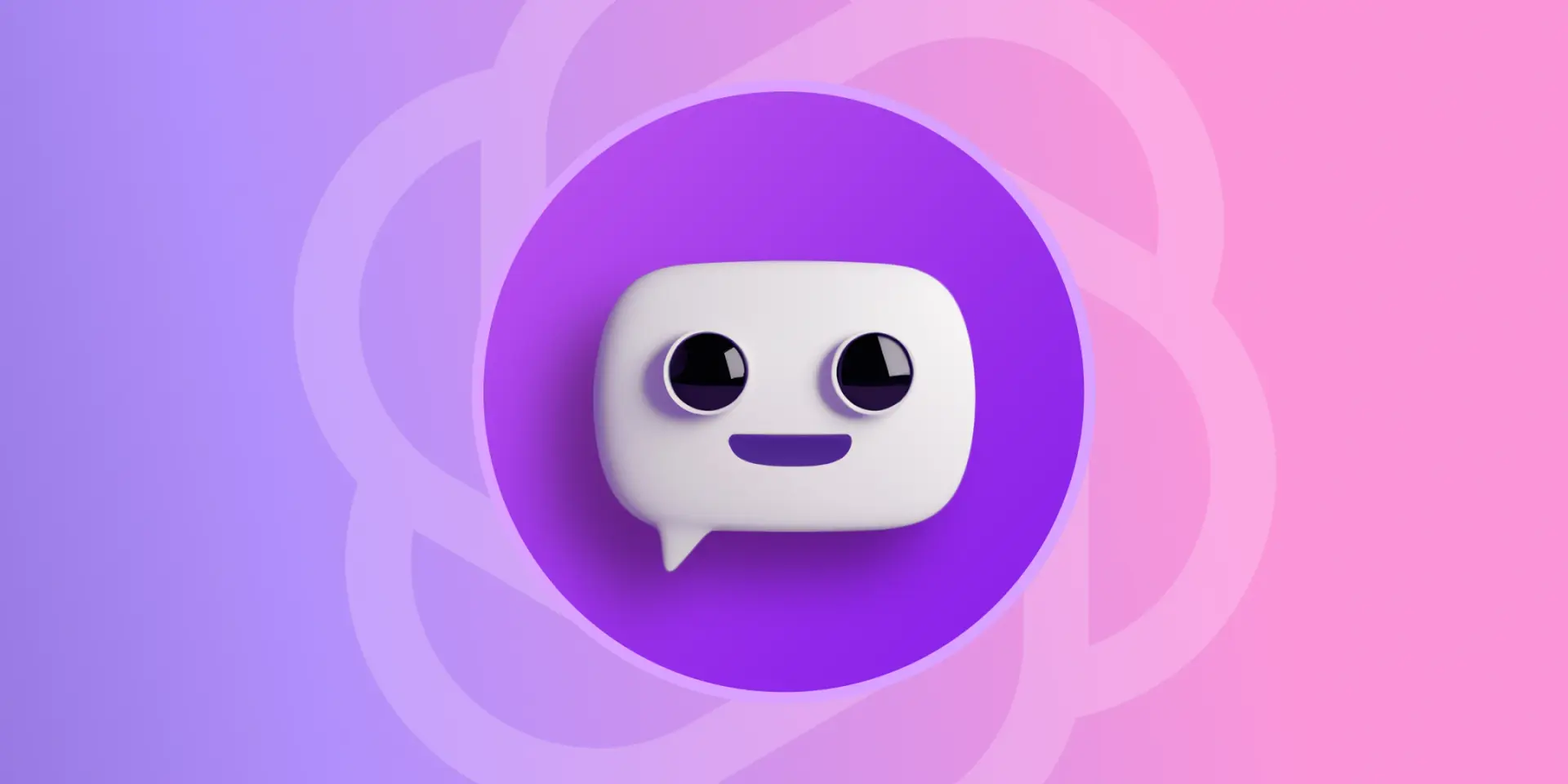 A personified chat bubble with a friendly AI ready to help.